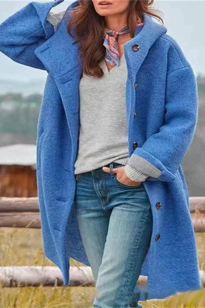 Élodie lavin | elegante cappotto tinta unita