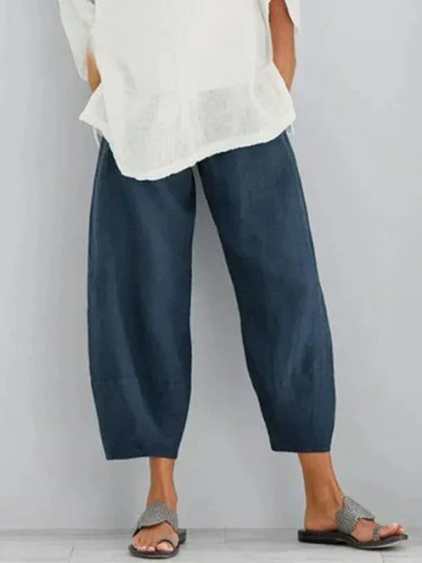 Pantaloni da donna in lino per il tempo libero