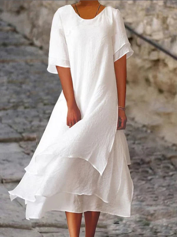 Élodie lavin | abito con spacco elegante e chic
