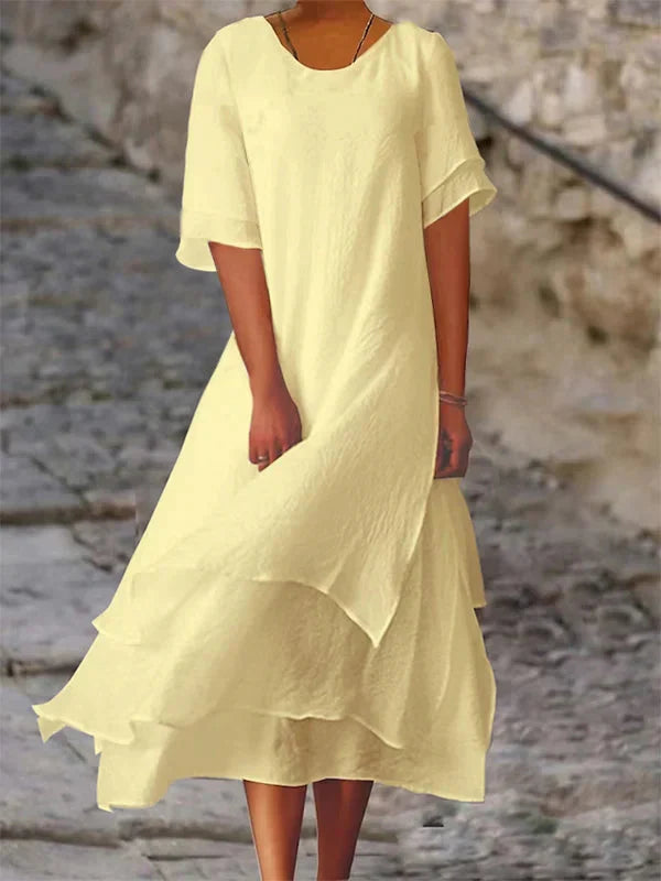 Élodie lavin | abito con spacco elegante e chic
