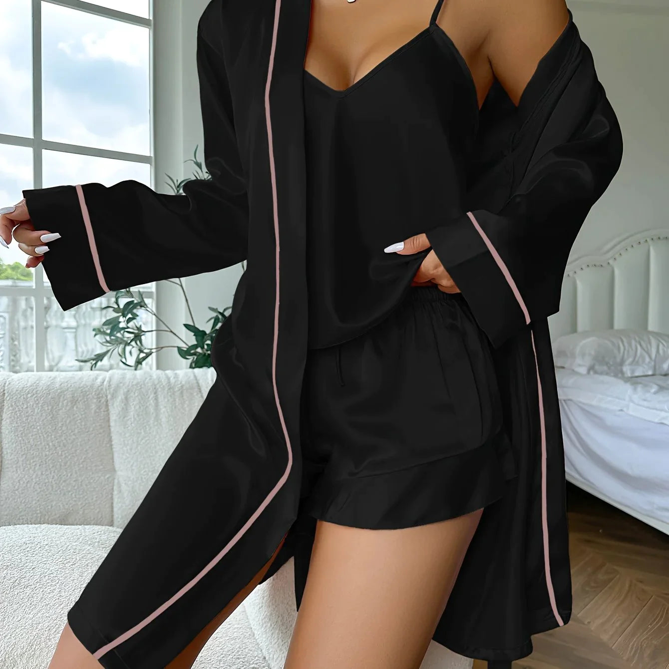 Set-pigiama 3 pezzi in satin-Barbara