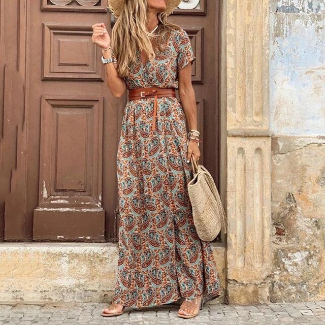 Anais - abito lungo plissettato Ibiza