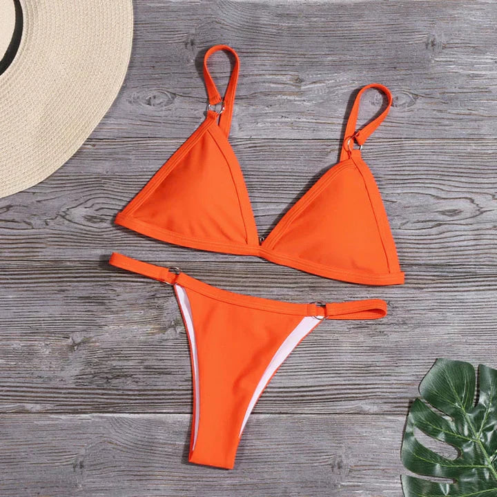 Luisa - bikini oranger con dettagli ad anello