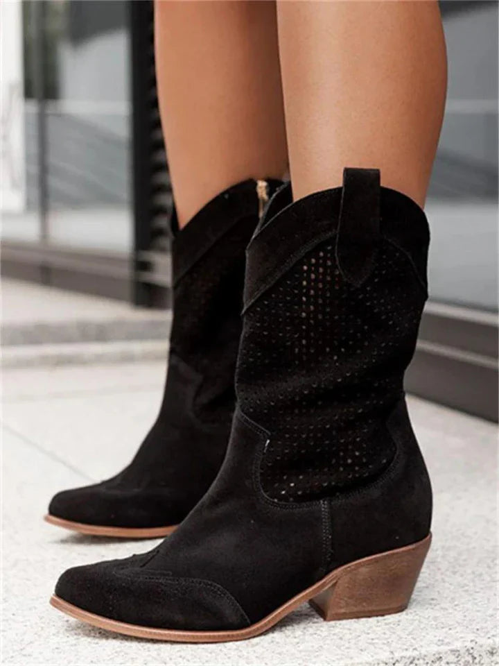 Schwarze Cowboystiefel für Damen
