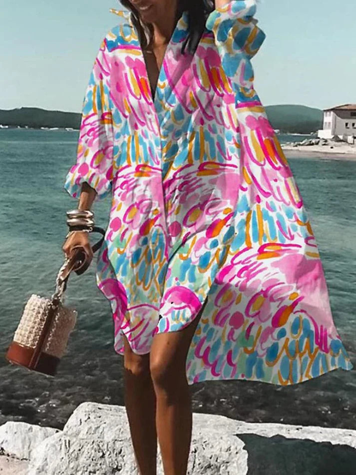 Fina - abito ampio e colorato con fantasie estive