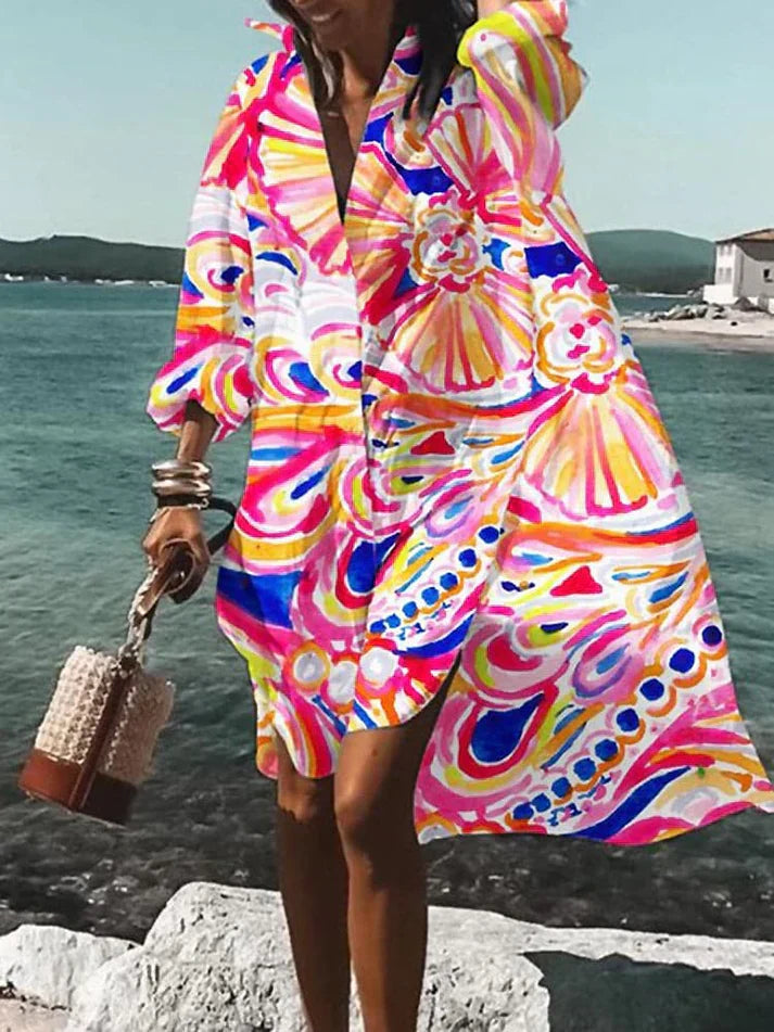 Fina - abito ampio e colorato con fantasie estive