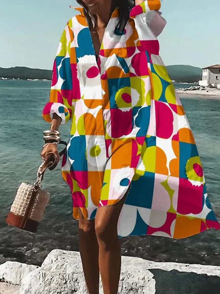 Fina - abito ampio e colorato con fantasie estive