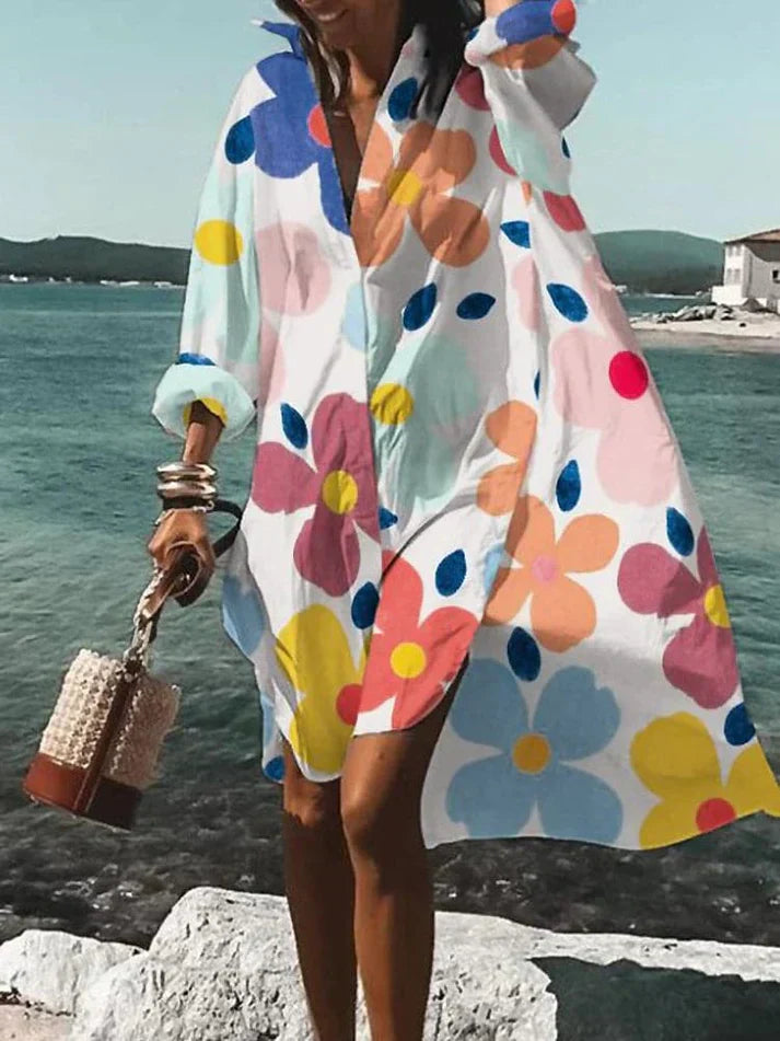 Fina - abito ampio e colorato con fantasie estive