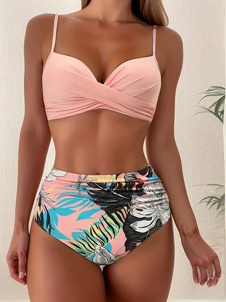 Navy – bikini blu scuro a vita alta con push-up