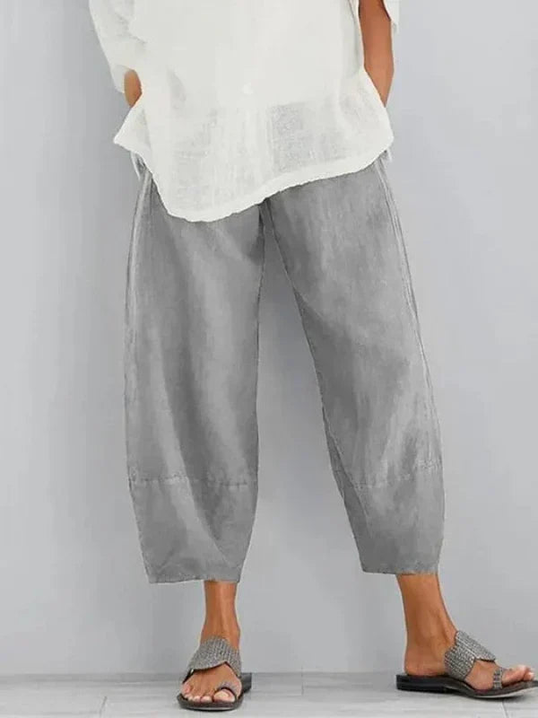 Pantaloni da donna in lino per il tempo libero
