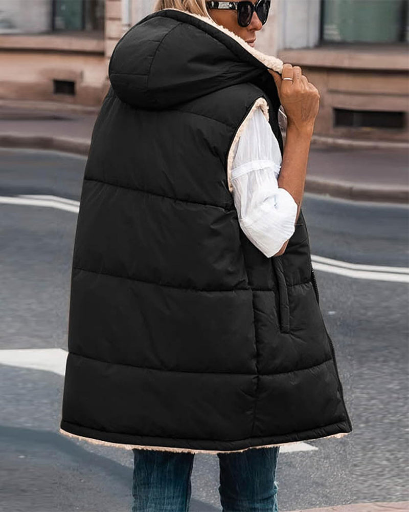Gilet termico reversibile con cappuccio