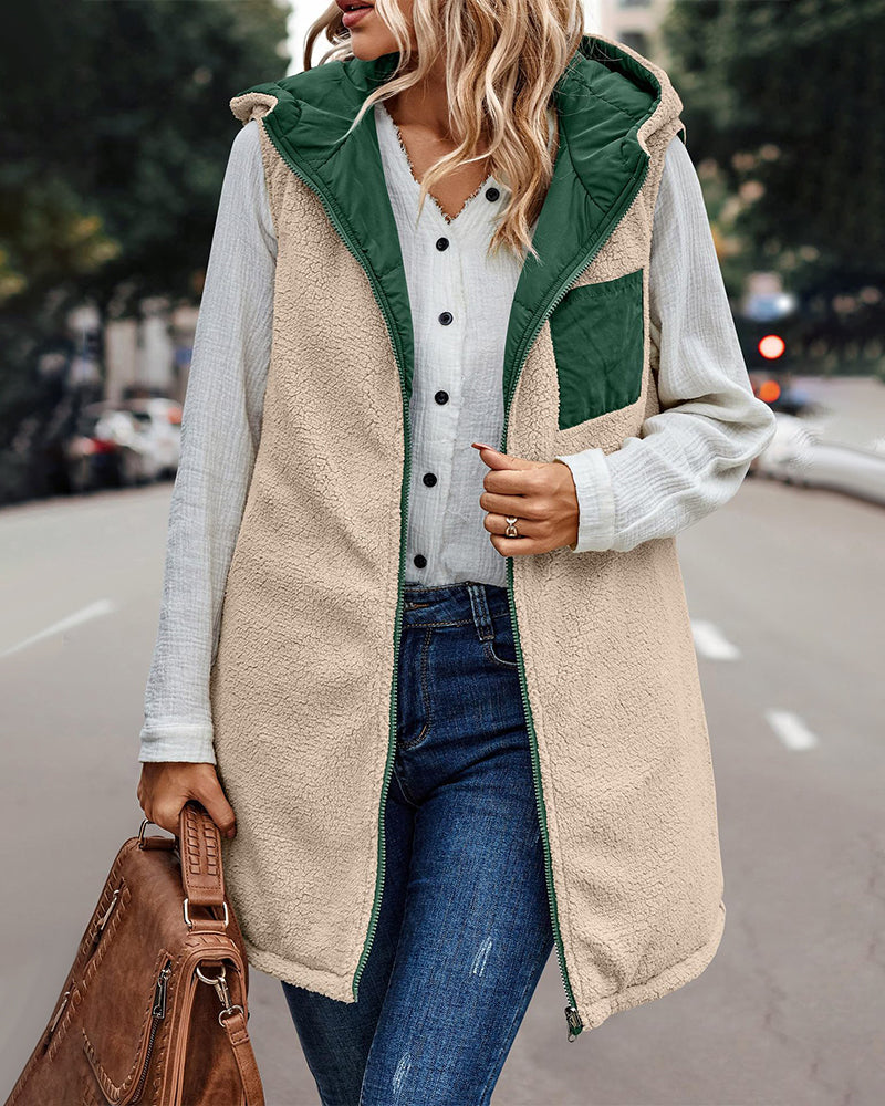 Gilet termico reversibile con cappuccio