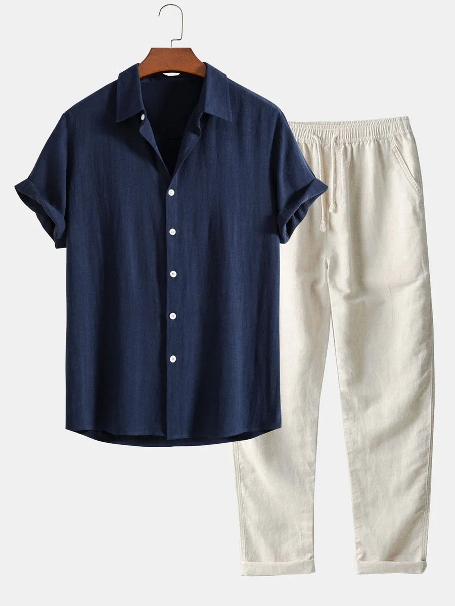 Sergio - camicia e pantaloni di lino in un set