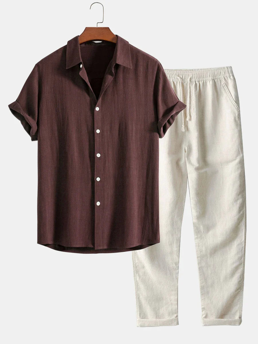 Sergio - camicia e pantaloni di lino in un set