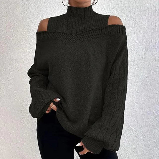 Léa blanchet | elegante manica lunga con spalle scese