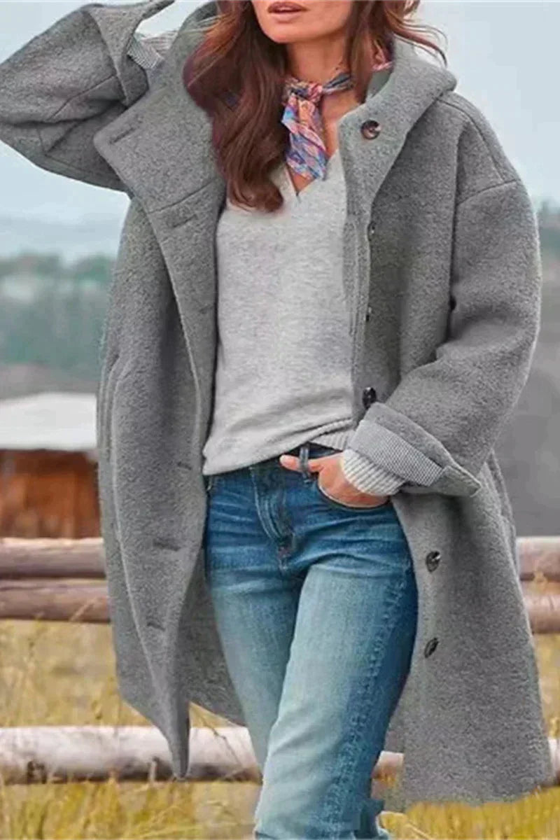 Élodie lavin | elegante cappotto tinta unita