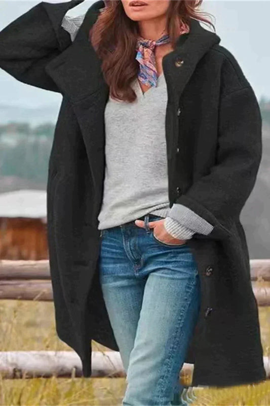 Élodie lavin | elegante cappotto tinta unita