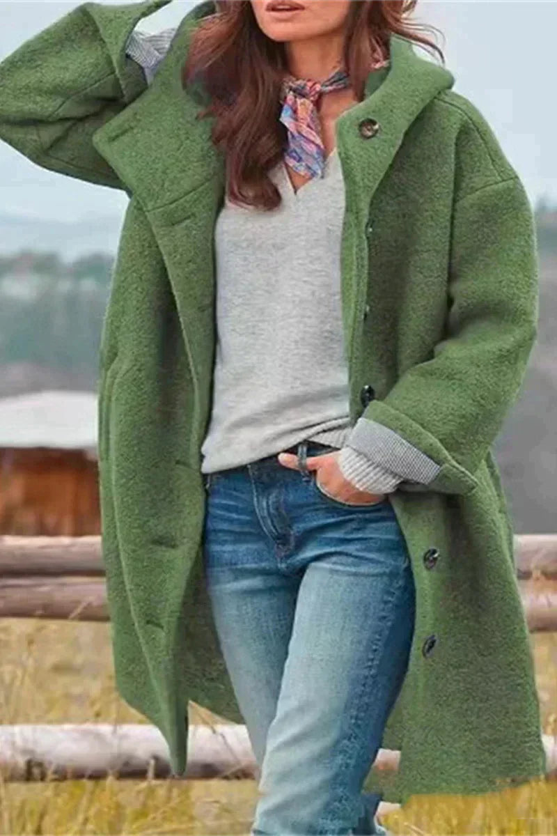 Élodie lavin | elegante cappotto tinta unita