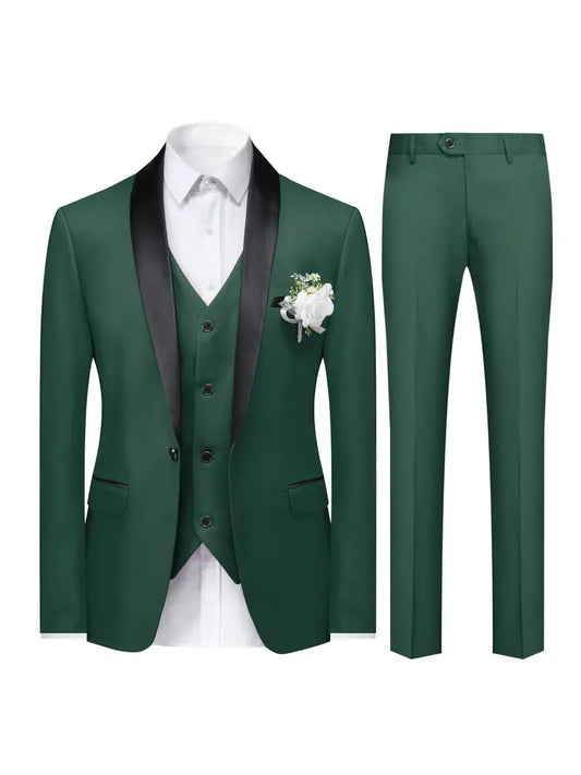 Set di abiti slim fit a 3 pezzi per lavoro e matrimoni