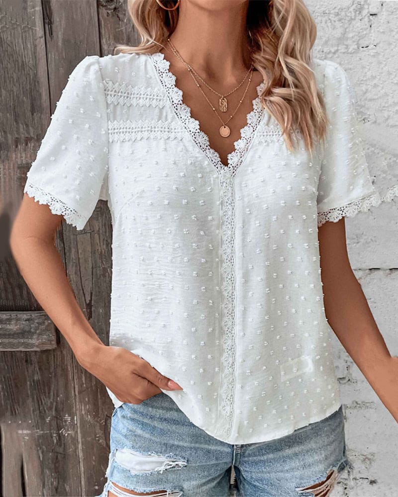 Camicia a maniche corte in pizzo - Wassa