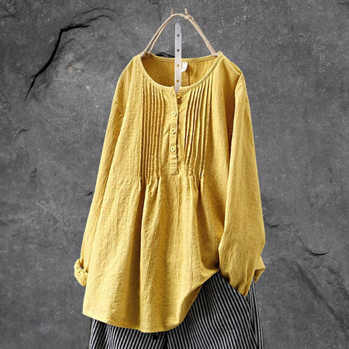 Camicetta ariosa boho-chic – con abbottonatura e volant