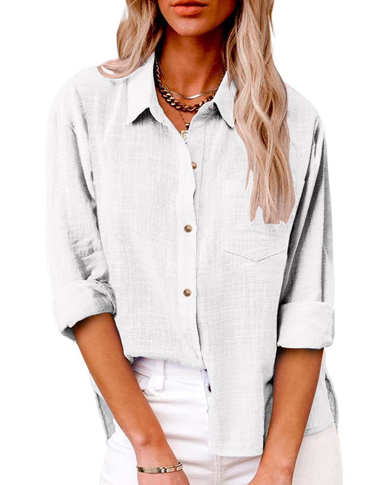 Camicia a maniche lunghe con tasche sul petto