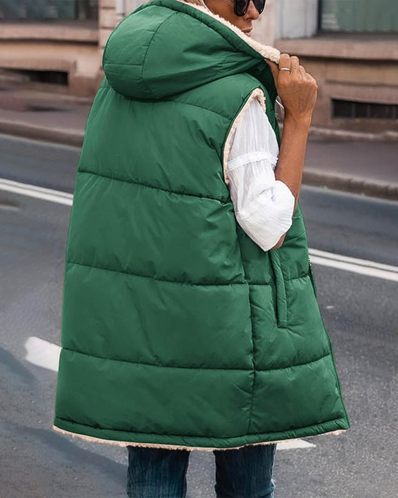 Gilet termico reversibile con cappuccio