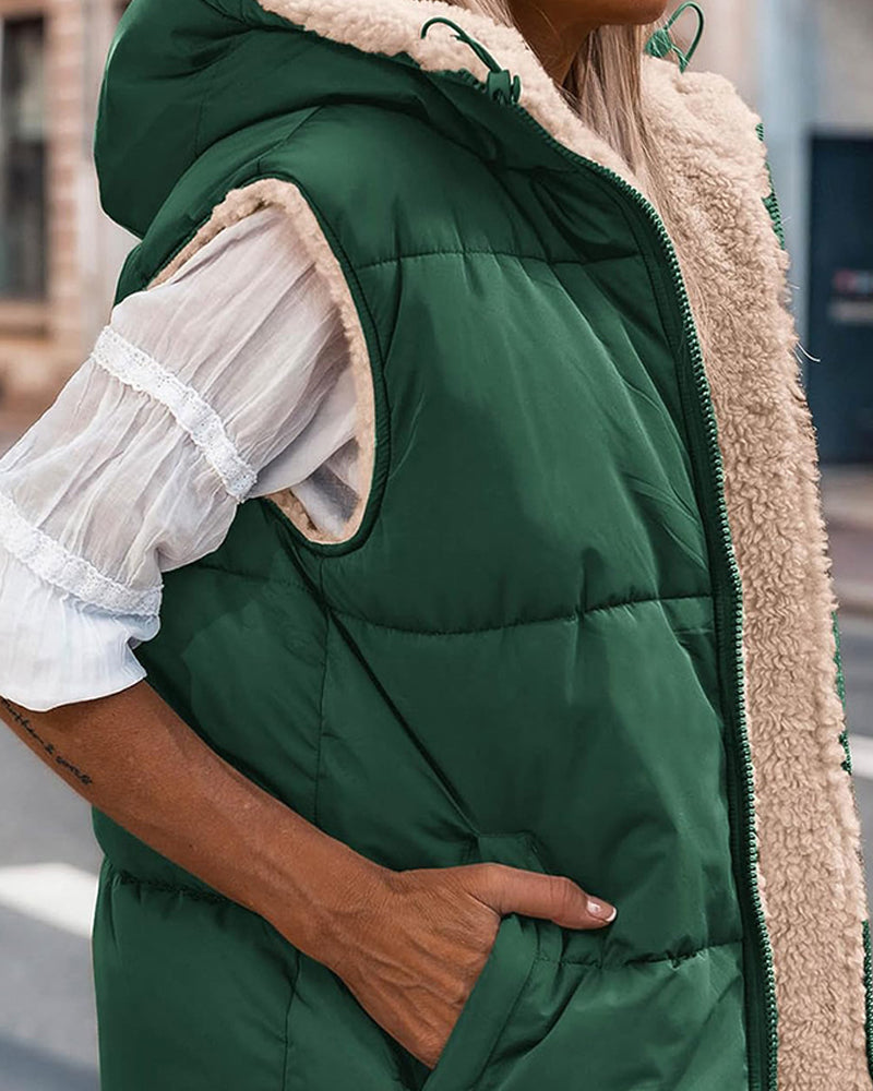 Gilet termico reversibile con cappuccio