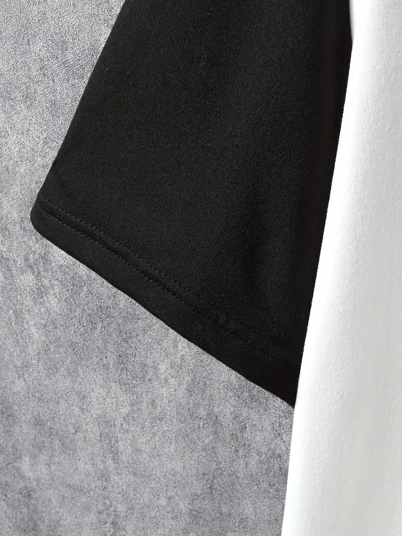 Robert - t-shirt elegante color block con maniche corte e scollo rotondo