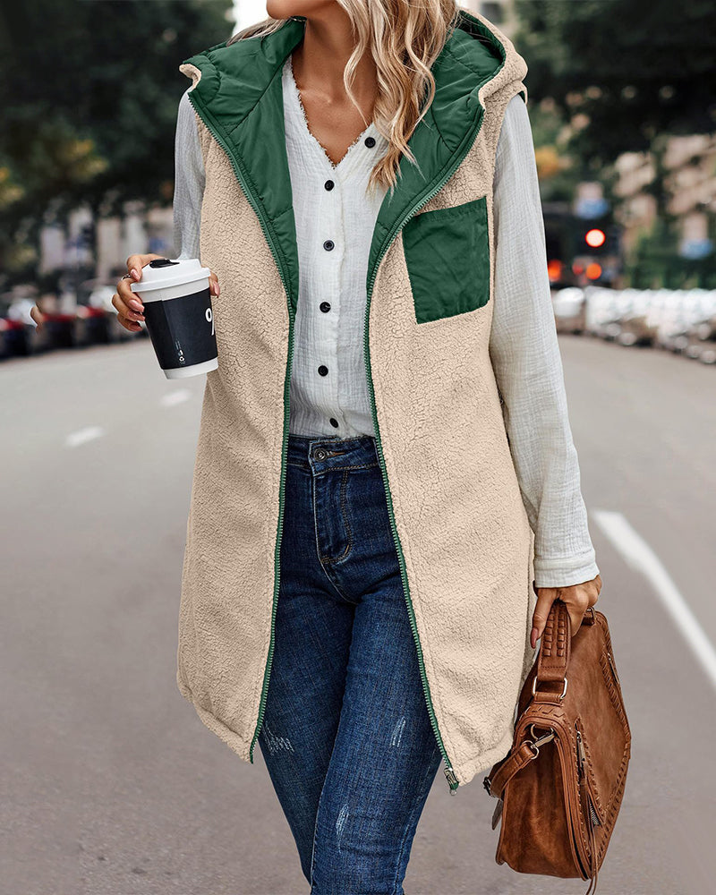 Gilet termico reversibile con cappuccio