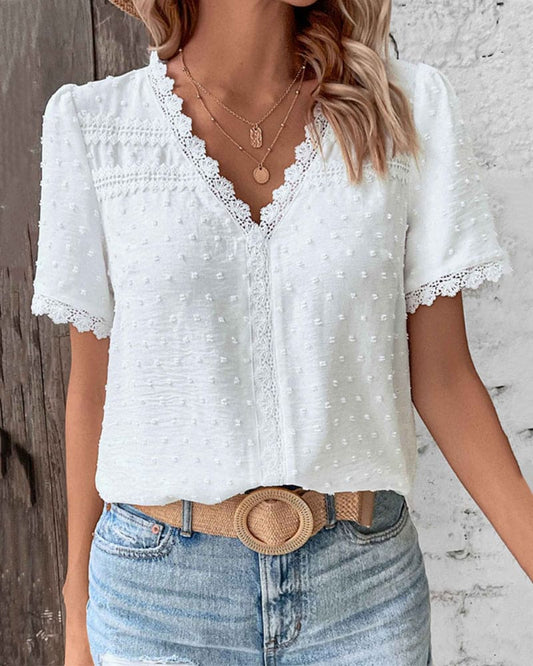 Camicia a maniche corte in pizzo - Wassa
