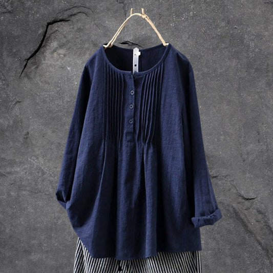 Camicetta ariosa boho-chic – con abbottonatura e volant