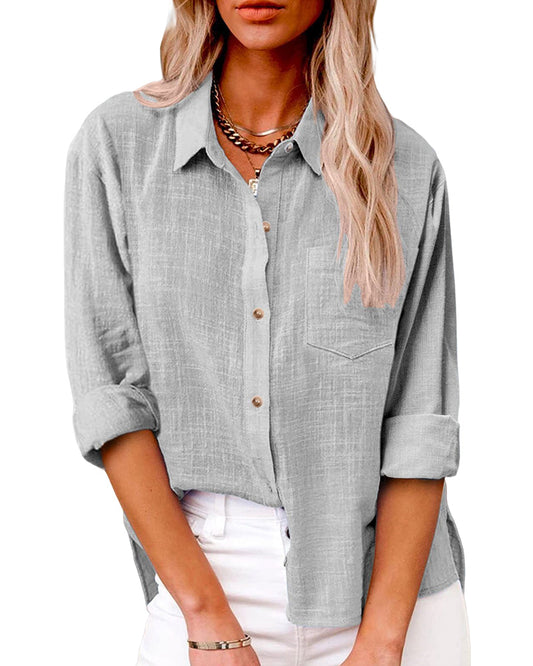 Camicia a maniche lunghe con tasche sul petto