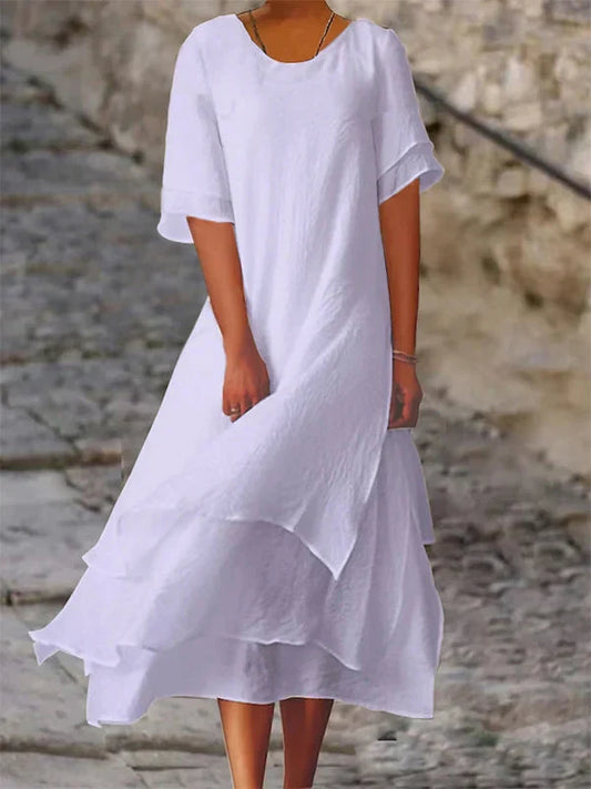Élodie lavin | abito con spacco elegante e chic