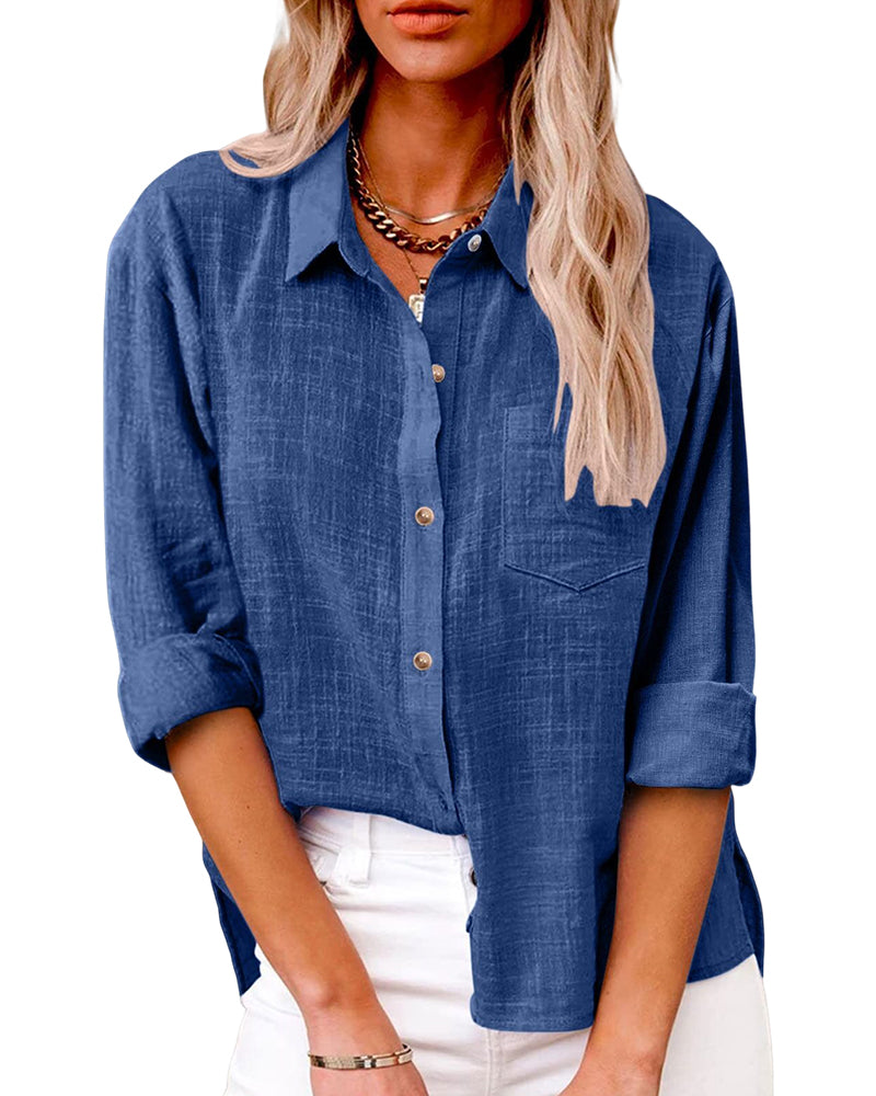 Camicia a maniche lunghe con tasche sul petto