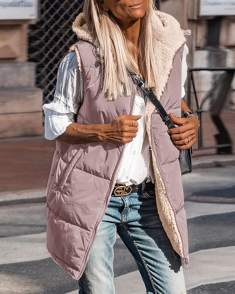 Gilet termico reversibile con cappuccio