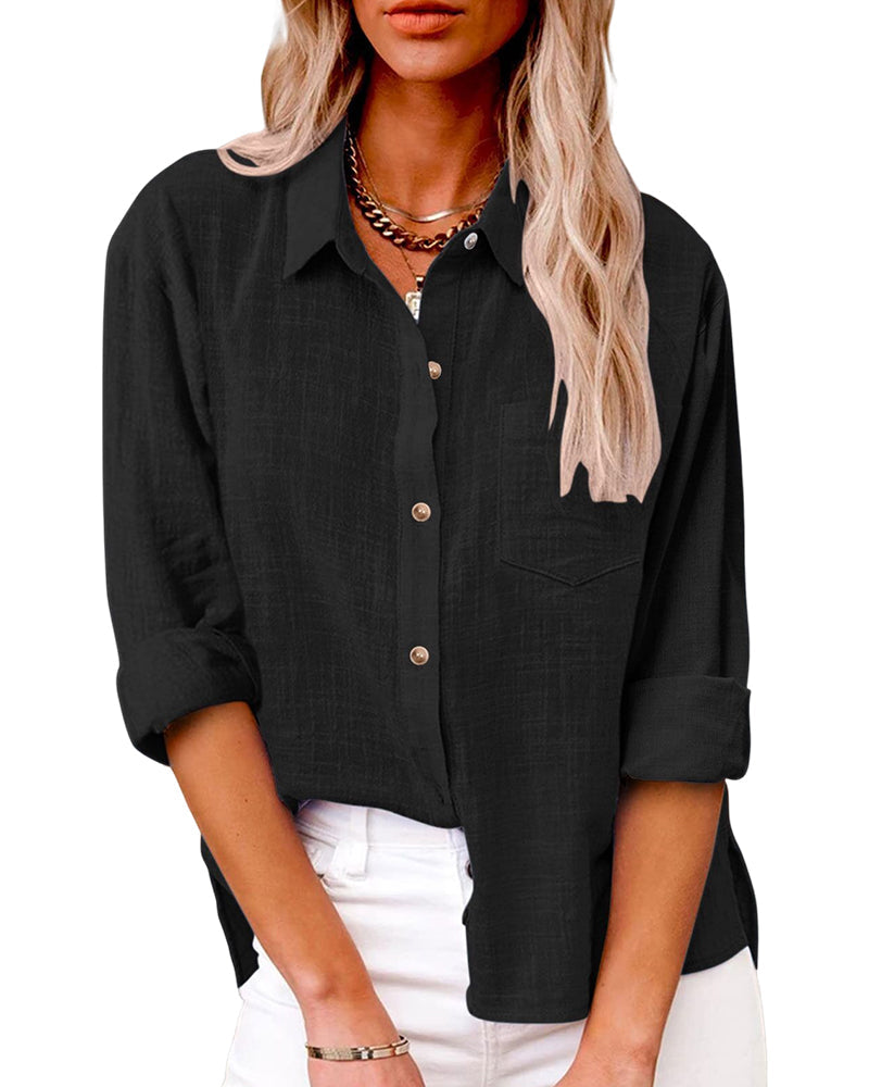 Camicia a maniche lunghe con tasche sul petto