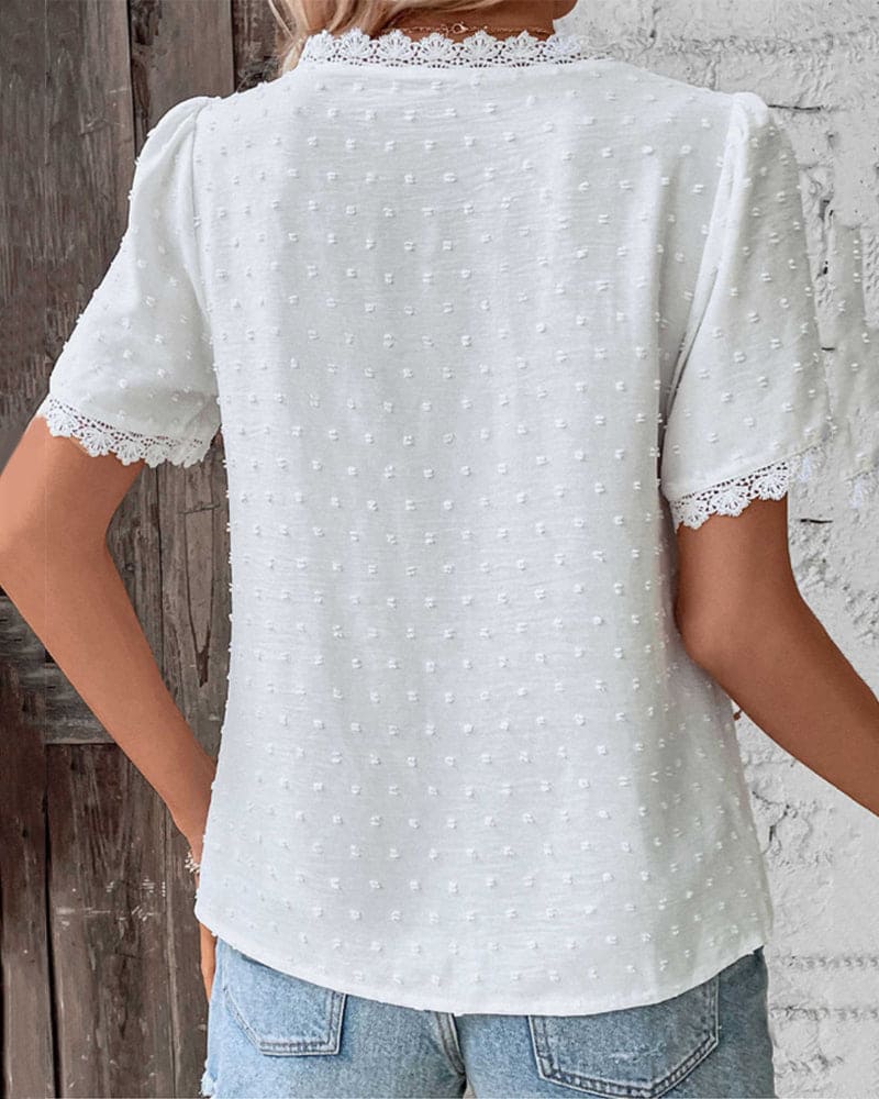 Camicia a maniche corte in pizzo - Wassa
