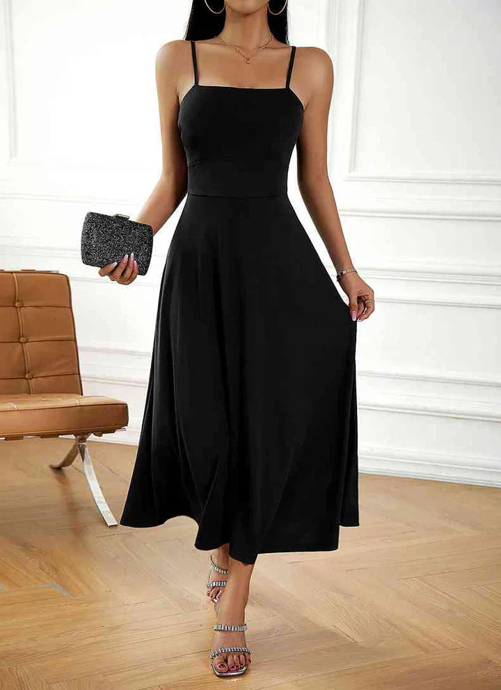 Julia - beige midi-schwingkleid