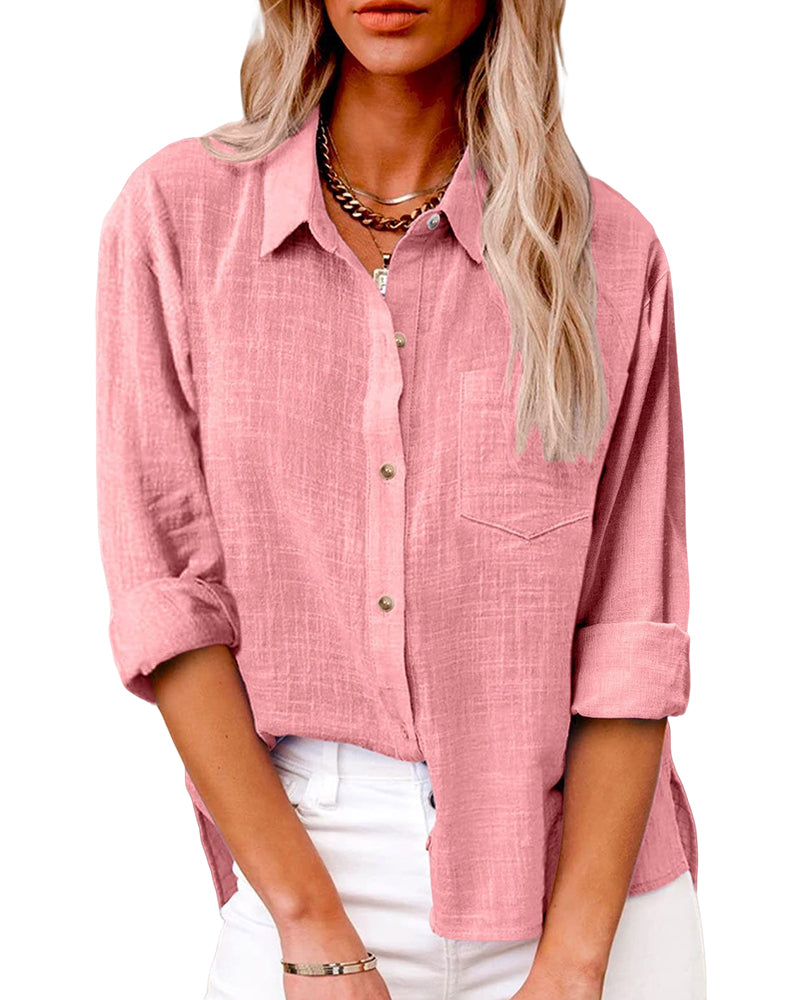 Camicia a maniche lunghe con tasche sul petto