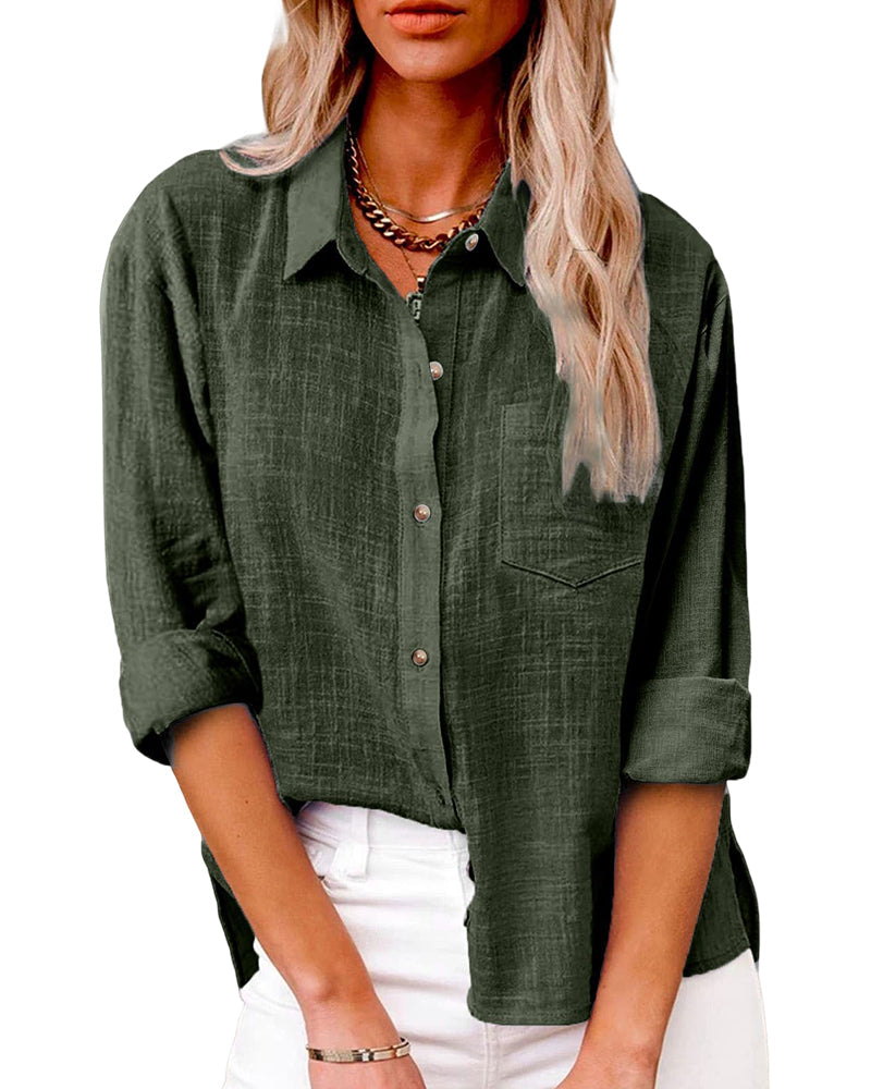 Camicia a maniche lunghe con tasche sul petto