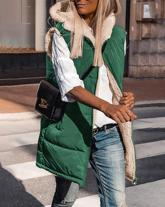 Gilet termico reversibile con cappuccio
