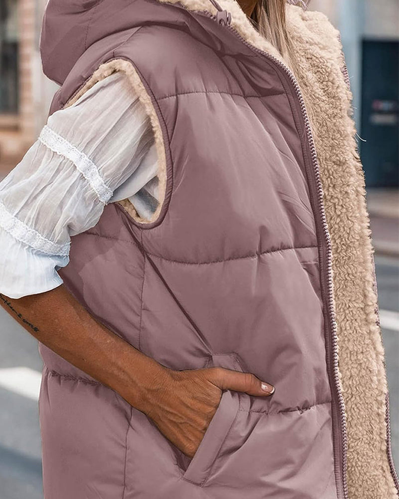 Gilet termico reversibile con cappuccio