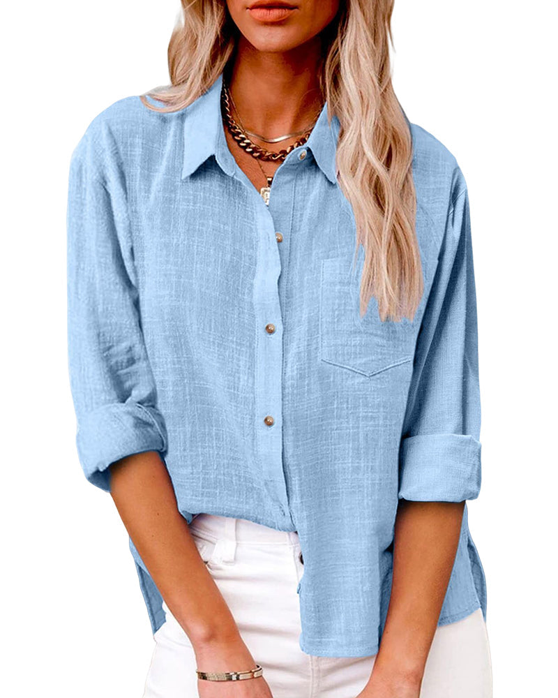Camicia a maniche lunghe con tasche sul petto