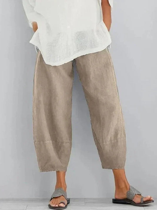 Pantaloni da donna in lino per il tempo libero