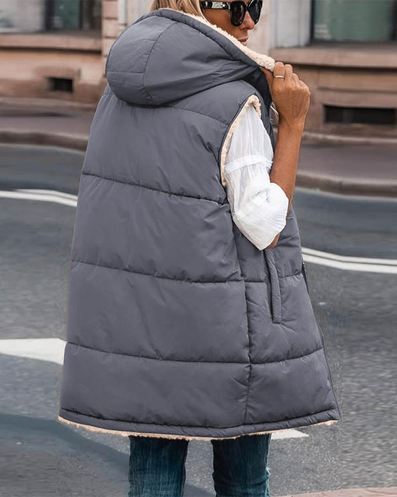 Gilet termico reversibile con cappuccio