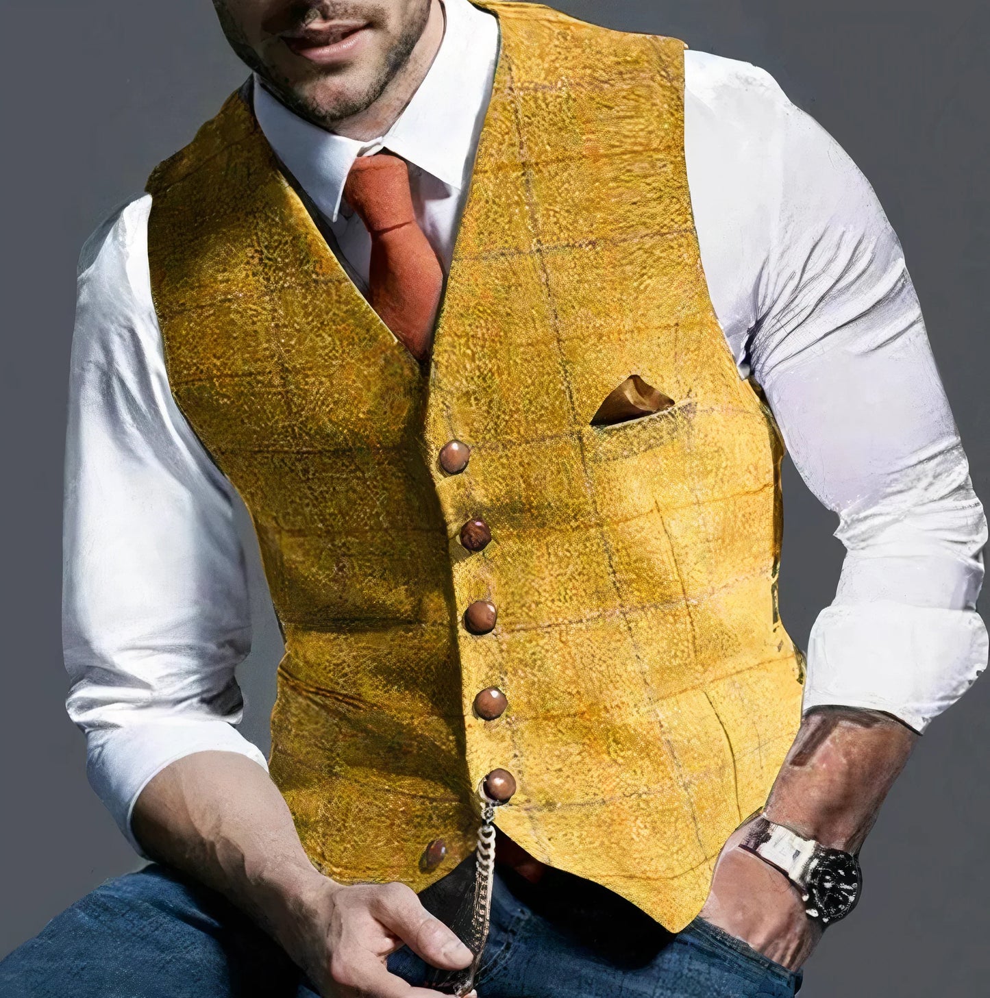 Elegante gilet a quadri leggeri - alexander