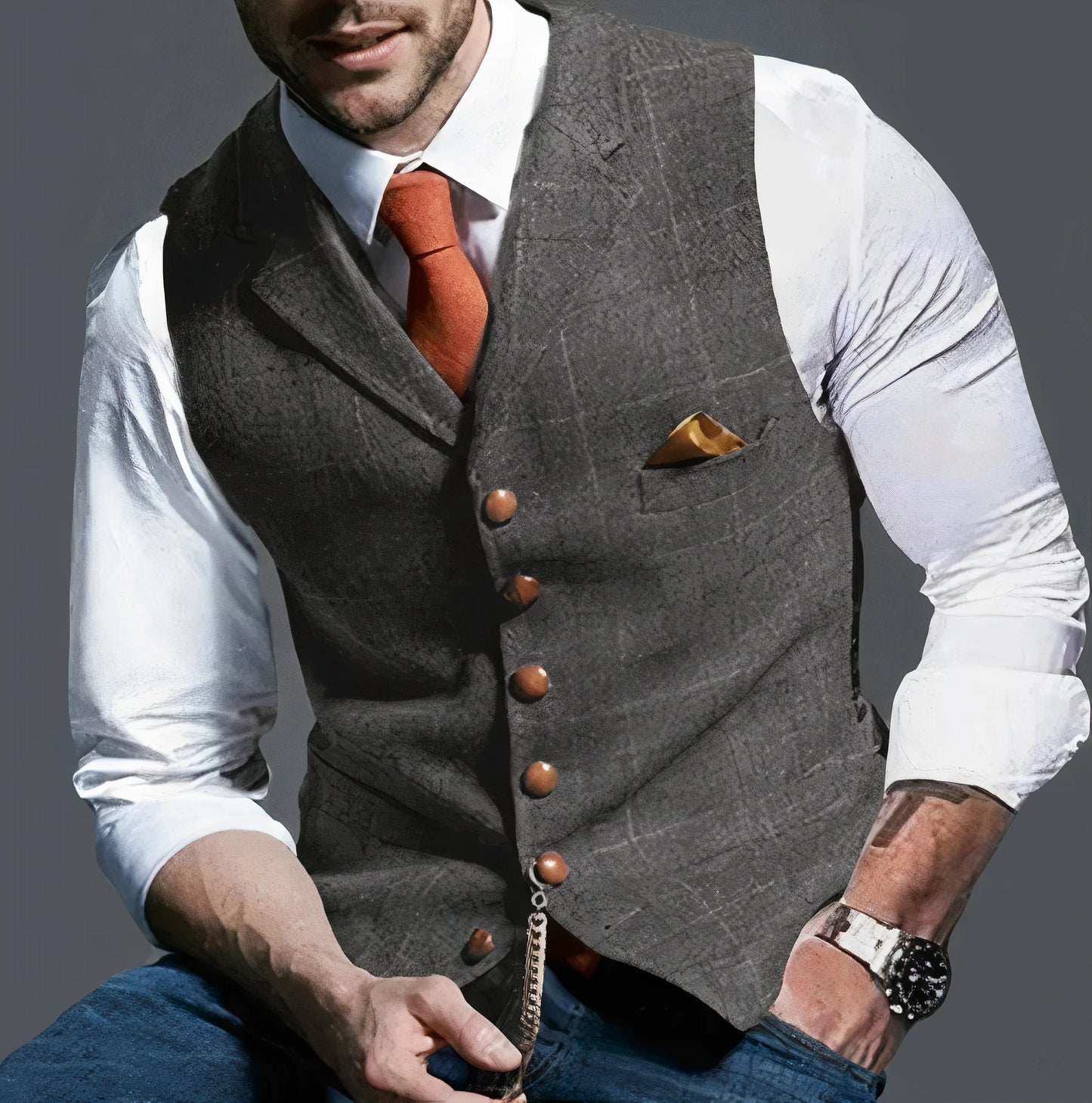 Elegante gilet a quadri leggeri - alexander
