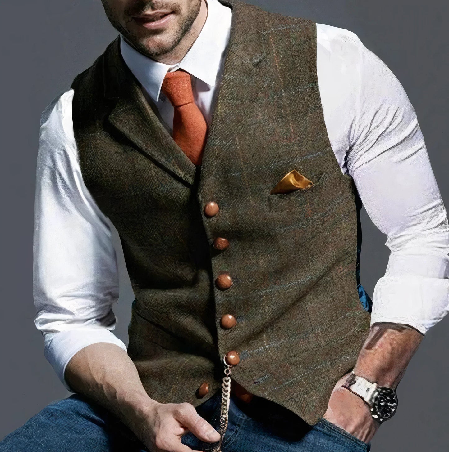 Elegante gilet a quadri leggeri - alexander