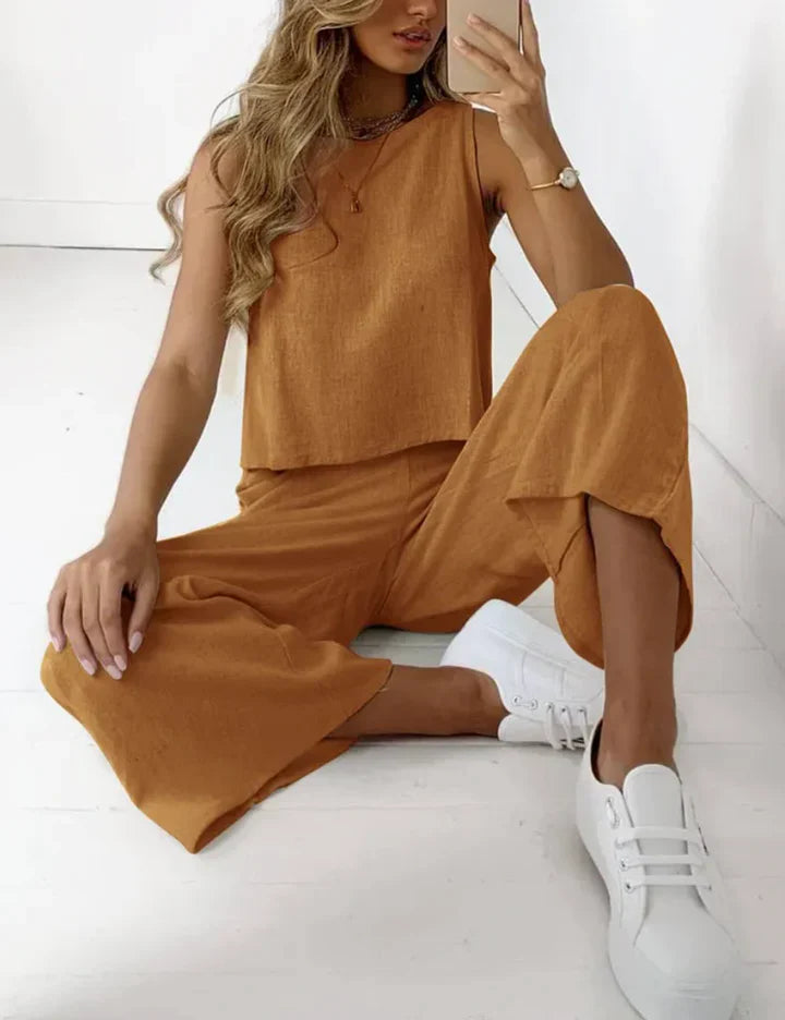 Elegante set di lino in due pezzi - Alina